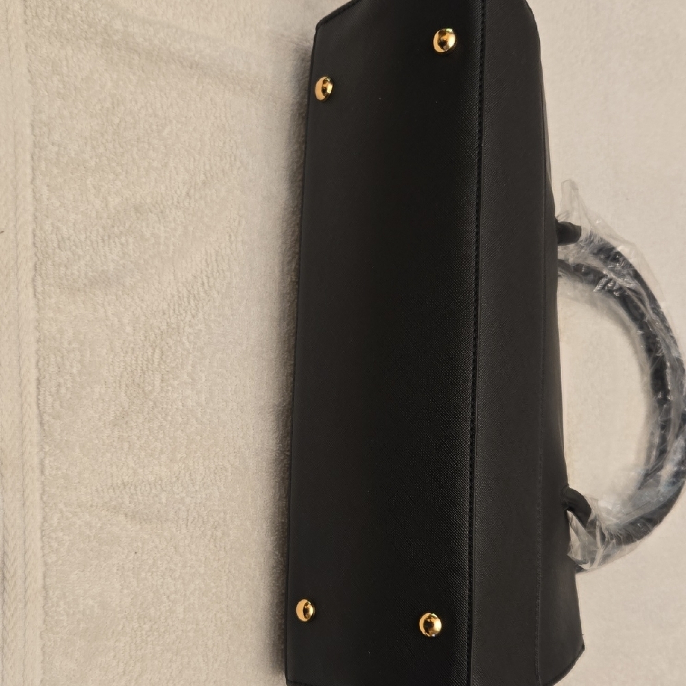 Trina Turk Black Top Handle Satchel | Structured Handbag | NWT - Picture 3 of 6